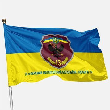 Прапор 13 ОМПБ (окремий мотопіхотний батальйон) &laquo;Чернігів-1&raquo; ЗСУ. Варіант-08 522 фото