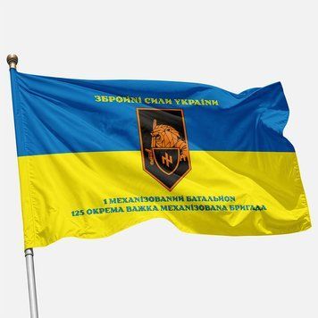 Прапор 1 МБ (механізований батальйон) 125 ОВМБр ЗСУ. Варіант-08 477 фото